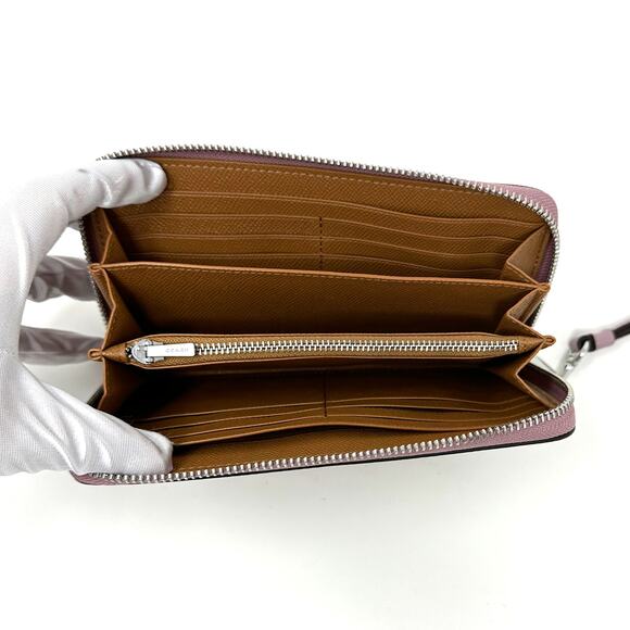 Coach Long Zip Around Wallet in Ice Purple Leather C3441 - Picture 7 of 8